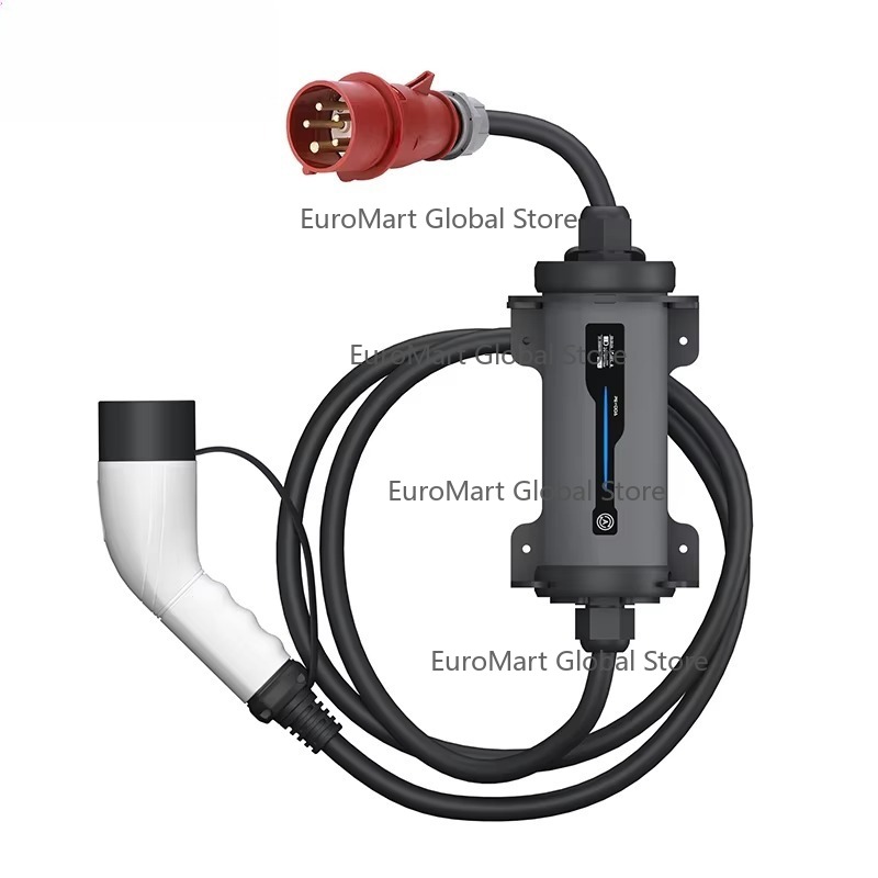 Type 2 Portable Ev Charger 11Kw Cee - タイプ2からレッドCEEプラグへの変換、電気自動車EV充電レベル2 EVSE 11kW 22kW 16/32A 移動式ESS