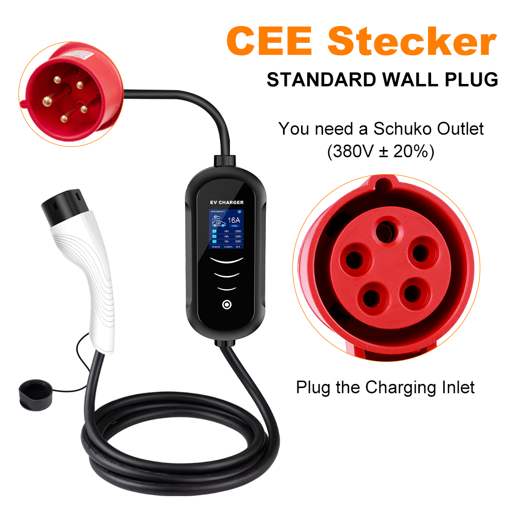 Ipengen-ポータブル電気自動車充電器,充電ボックス,C - Type 2 Portable Ev Charger 11Kw Cee のレビューと価格